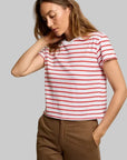 Everett Jersey Stripe Tee Tomato Tops - Tees perfectwhitetee