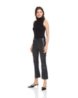 Sigourney Leather Pintuck Pants Black Pants - Trousers Fifteen Twenty