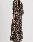 V-Neck Flounce Hem Dress Leopard Dresses - Midi Smythe