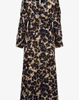 V-Neck Flounce Hem Dress Leopard Dresses - Midi Smythe
