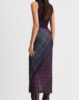 Front Ruffle Skirt Slate Patchwork Skirts - Midi Smythe
