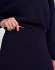Flo Boucle Midi Skirt Navy Skirts - Midi A.L.C
