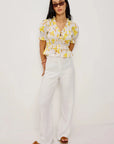 Fontane Top Tossed Daffodils Tops - Blouses Rails