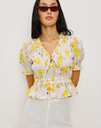 Fontane Top Tossed Daffodils Tops - Blouses Rails