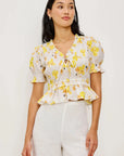 Fontane Top Tossed Daffodils Tops - Blouses Rails