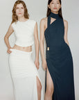 Moira Draped Jersey Gown Midnight Dresses - Maxi Simkhai