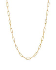 Gold chain necklace on a white background