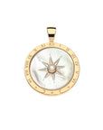 Forever Sundial Carved Mother of Pearl Pendant 16-18" Classic Rolo Necklaces Jane Win
