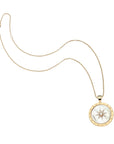 Forever Sundial Carved Mother of Pearl Pendant 16-18" Classic Rolo Necklaces Jane Win