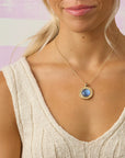 Forever Under the Sun Stone Pendant Blue 16-18" Classic Rolo Necklaces Jane Win