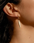 Fortuna Mother of Pearl Fish Hoop Earrings Earrings Thatch