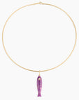 Fortuna Fish Charm Purple Mica Necklace Charm Thatch