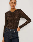Georgina Top Cocoa Polka Dots Tops - Blouses Rails