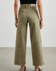 Getty Crop Utility Washed Olive Denim - Flare & Wide Leg Rails