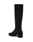 Gold Stretch Boot Black Suede Knee High Boots Silent D