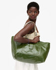Grande Bateau Tote Crinkle Patent Army Tote & Satchel Clare V.