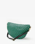 Grande Fanny Woven Zig Zag Mint Opal/Black Crossbody Clare V.