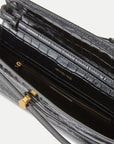 Dash Clutch Black Croc Embossed Clutch Veronica Beard