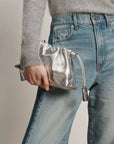 Small Stash Bag Silver Clutch Veronica Beard
