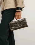 Barre Clutch Croc Embossed Cypress Clutch Veronica Beard