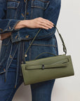 Dash Clutch Leather Stone Army Clutch Veronica Beard