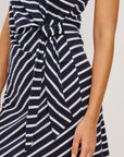 Harriet Dress Navy Ivory Stripe