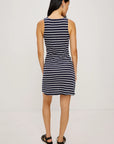 Harriet Dress Navy Ivory Stripe