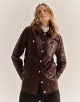 Winifred Leather Jacket Wine Outerwear - Longsleeve Cartolina