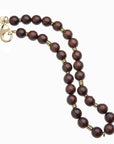 Wood and Gold Beaded Necklace Necklaces Jane Win