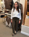 Mackenzie Straight Leg Pant Dark Olive Pants - Trousers Simkhai
