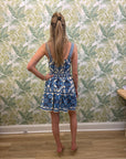 Candy Mini Dress Floral Blue Dresses - Short Cara Cara