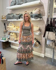 Dotted Foliage Skirt Soft Sage Green Skirts - Maxi Farm Rio