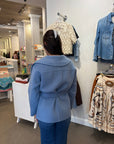 Rowen Fringe Jacket Dusty Blue Outerwear - Longsleeve Simkhai