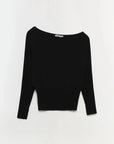 Lavina Off Shoulder Sweater Black Sweater - Crewneck Simkhai