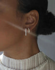 Rosie Pearl Huggies Earrings Mod + Jo