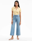 Taylor Scalloped Cropped Wide Leg Jean Nova Denim - Flare & Wide Leg Veronica Beard