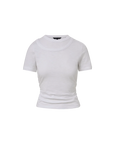 Damian Double-Collar T-Shirt White Tops - Tees Veronica Beard