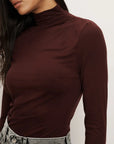 Mylie Mock-Neck Top Raisin Tops - Turtleneck Veronica Beard