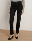 Leah Straight-Leg Jean Washed Onyx Denim - Straight Veronica Beard