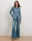 Eddie Embellished Chambray Shirt Riviera Breeze Tops - Button Down Veronica Beard