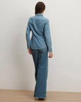 Eddie Embellished Chambray Shirt Riviera Breeze Tops - Button Down Veronica Beard