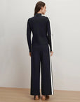 Jenkins Knit Wide-Leg Pant Navy Pants - Sweatpants Veronica Beard