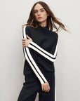 Asante Knit Pullover Navy Sweater - Turtleneck Veronica Beard