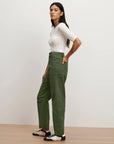 Sloane High Rise Barrel Dark Hunter Green Denim - Straight Veronica Beard