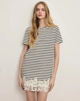 Rhue Dress Dove Navy Stripe Dresses - Short Veronica Beard