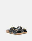 Prue Woven Leather Sandal Eclipse/Coconut Sandals - Flat Sandals Veronica Beard - Shoes