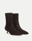 Lisa Stretch Kitten-Heel Ankle Boot Espresso Boots - Booties Veronica Beard - Shoes