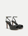 Brianne Crystal Platform Sandal Black Sandals - Heeled Sandals Veronica Beard - Shoes