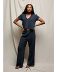 Shane Waffle Knit Pant Navy Pants - Sweatpants perfectwhitetee