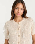 Coralie Cardigan Natural/Sequin Sweater - Cardigans Cinq A Sept